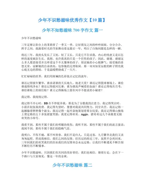 少年不识愁滋味优秀作文【10篇】