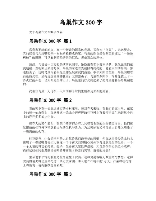 鸟巢作文300字