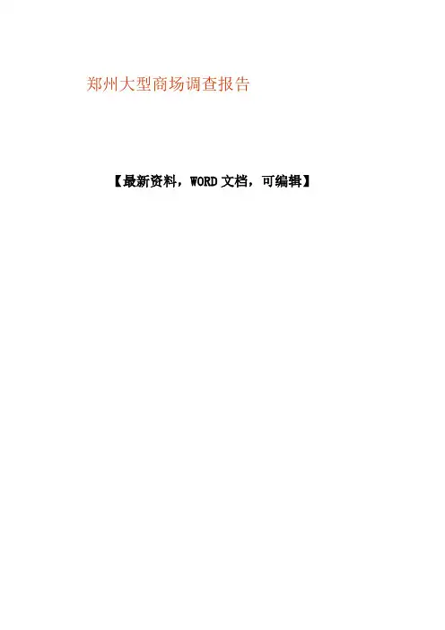 郑州大型商场调查报告p