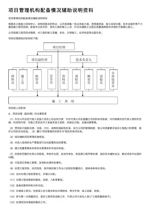 项目管理机构配备情况辅助说明资料