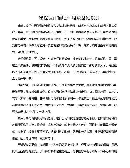 课程设计输电杆塔及基础设计