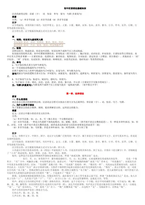 《精编》语文语法基础知识大全 - 完整版