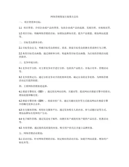 网络营销策划方案要点总结