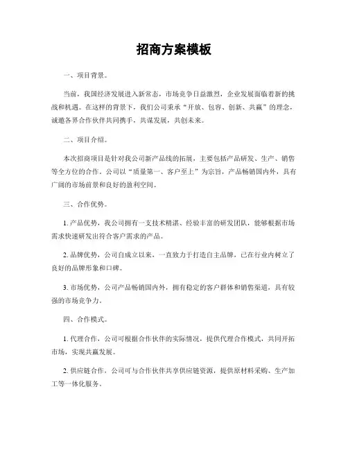 招商方案模板