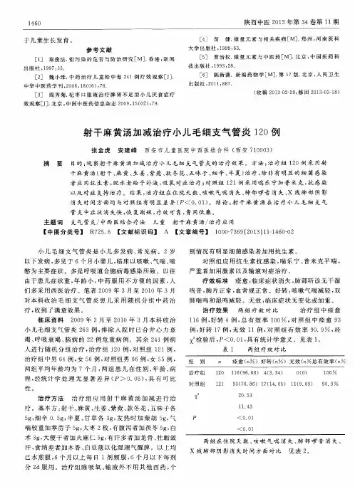 射干麻黄汤加减治疗小儿毛细支气管炎120例