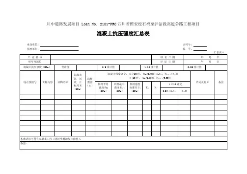 04 混凝土抗压强度汇总表