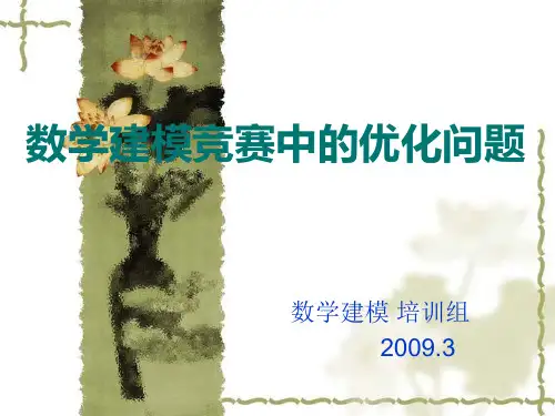 数学建模竞赛中的优化问题