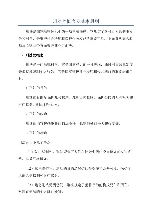 刑法的概念及基本原则
