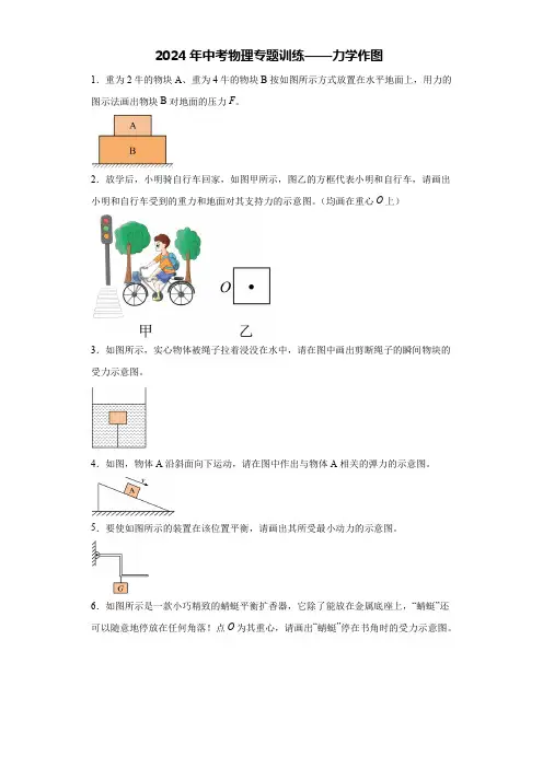 2024年中考物理专题训练——力学作图(含答案)