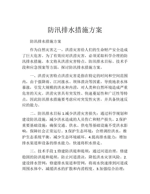 防汛排水措施方案