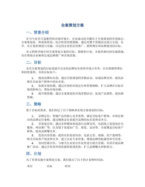 全案策划方案