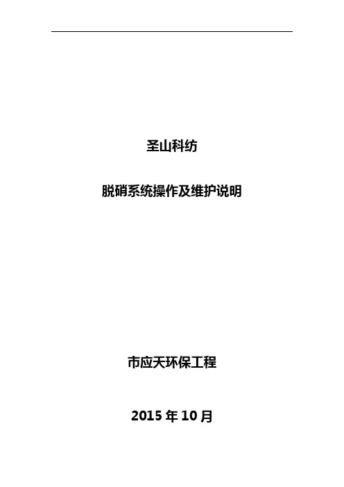 脱硝系统操作说明书
