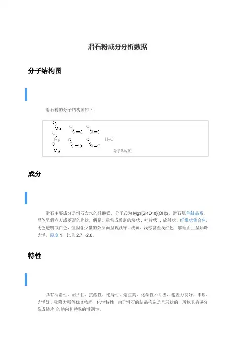 滑石粉成分分析数据