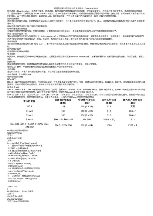 常用加密算法学习总结之散列函数（hashfunction）