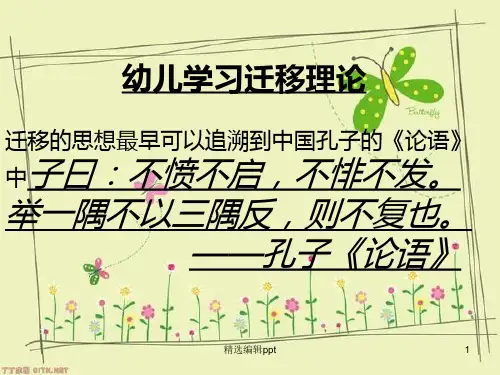 幼儿学习的迁移理论ppt课件