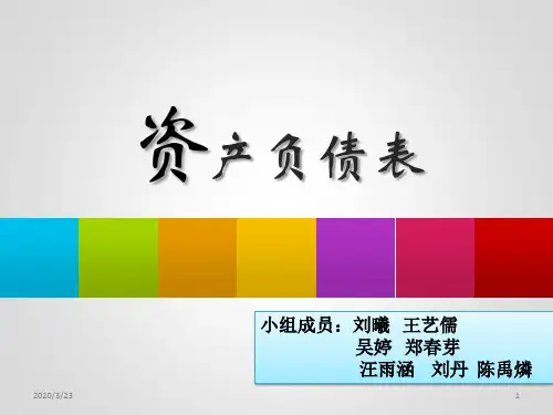 资产负债表PPT课件