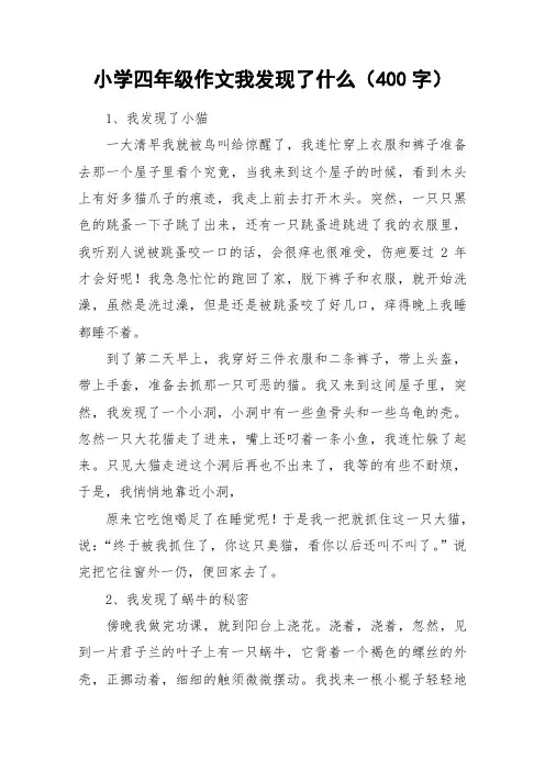 小学四年级作文我发现了什么(400字)_作文