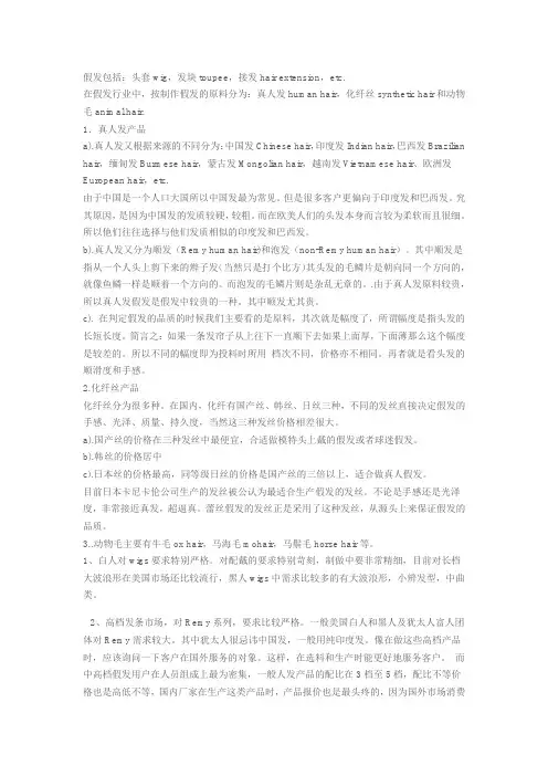 假发知识汇总