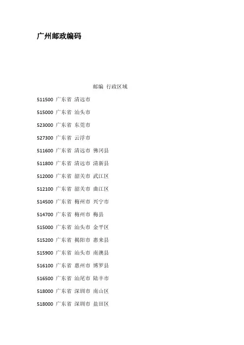 广州邮政编码