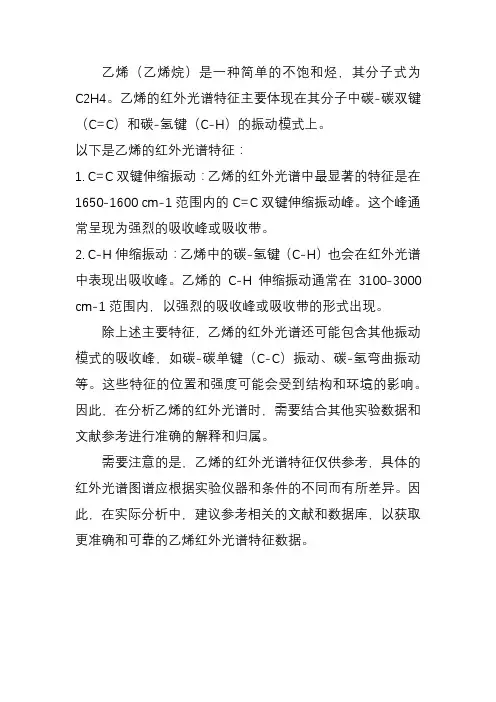 乙烯的红外光谱特征