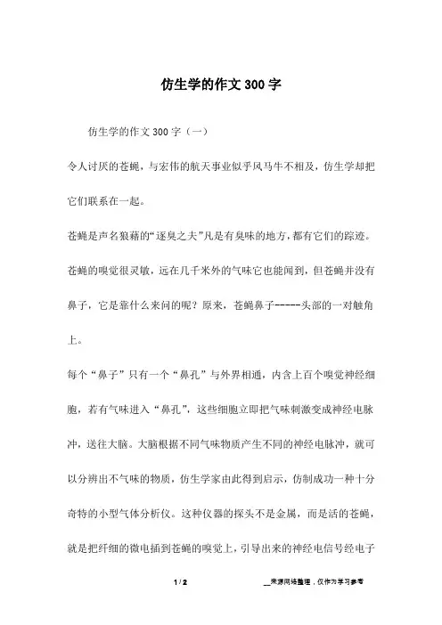 仿生学的作文300字_1