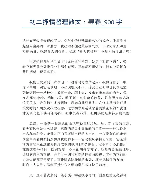 初二抒情哲理散文：寻春_900字