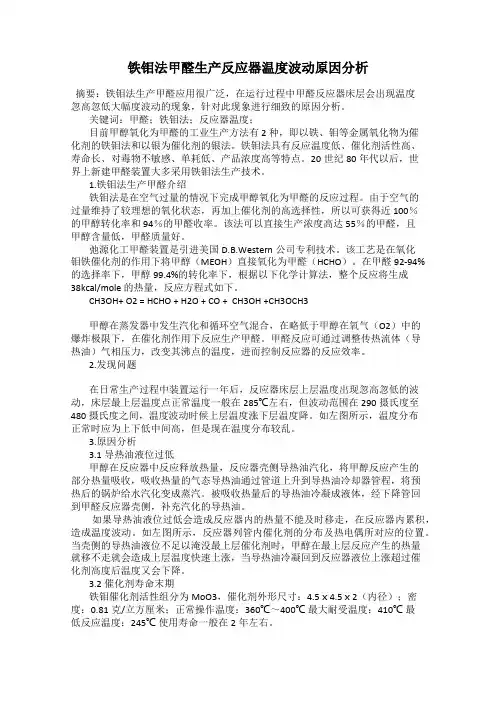 铁钼法甲醛生产反应器温度波动原因分析