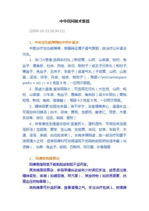 中华民间秘术集锦