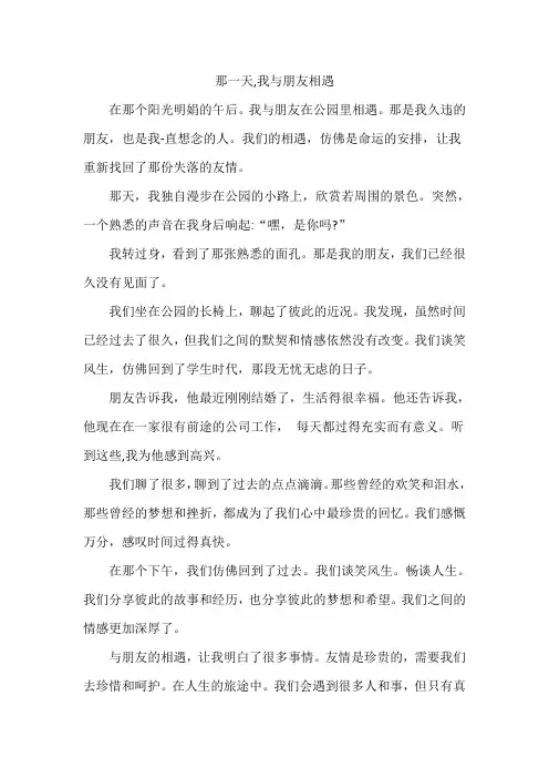 那一天,我与朋友相遇600字