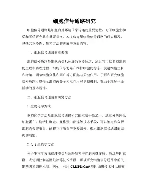 细胞信号通路研究