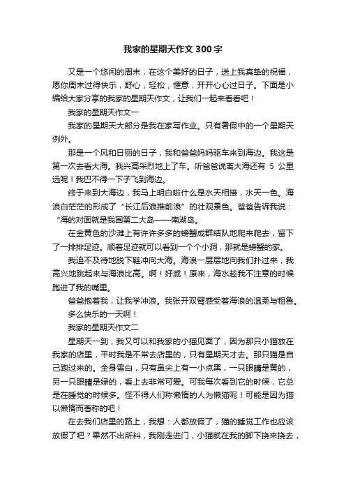 我家的星期天作文300字4篇
