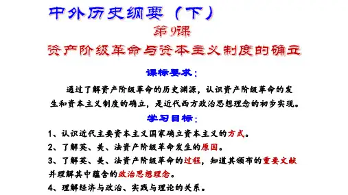 人教版_必修中外历史纲要下-资产阶级革命与资本主义制度的确立PPT