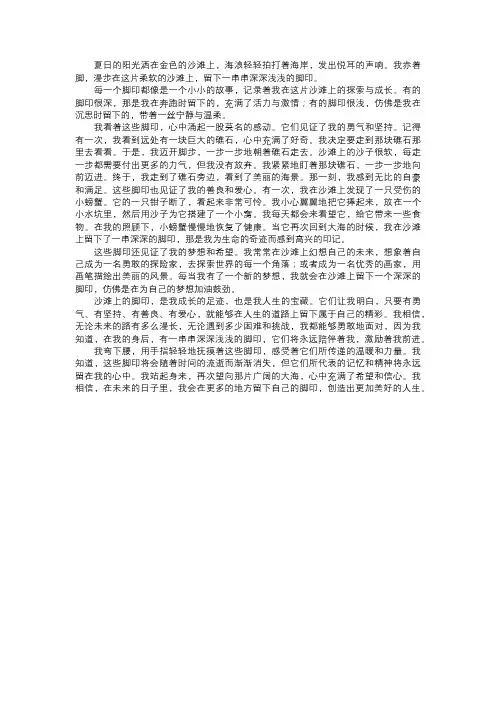 我在沙滩上的脚印
