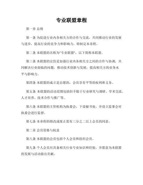 专业联盟章程