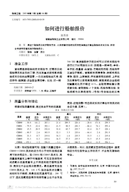 如何进行船舶报价