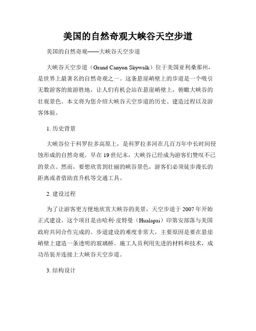美国的自然奇观大峡谷天空步道