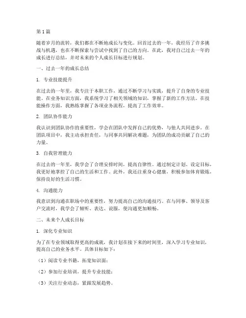 年度总结个人成长目标(3篇)