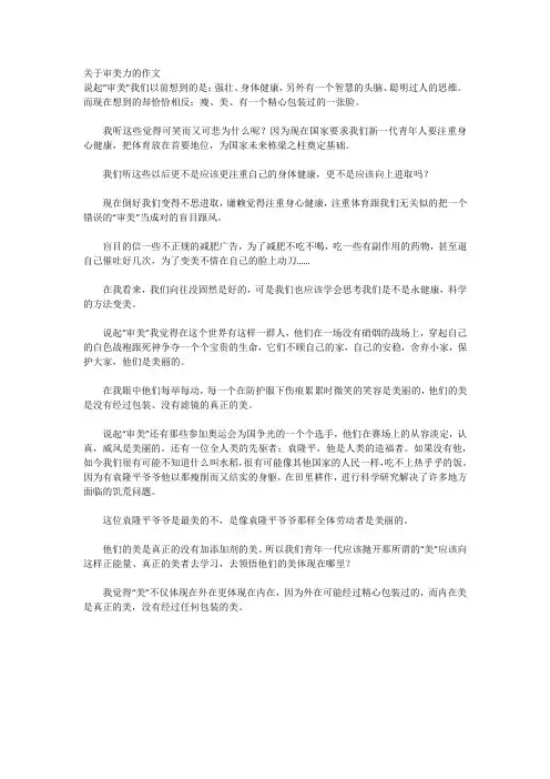 关于审美力的作文