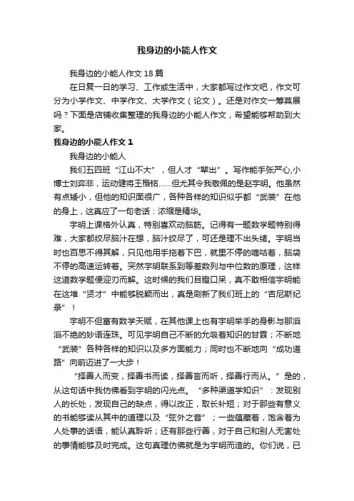我身边的小能人作文