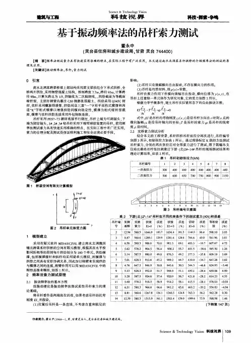 基于振动频率法的吊杆索力测试