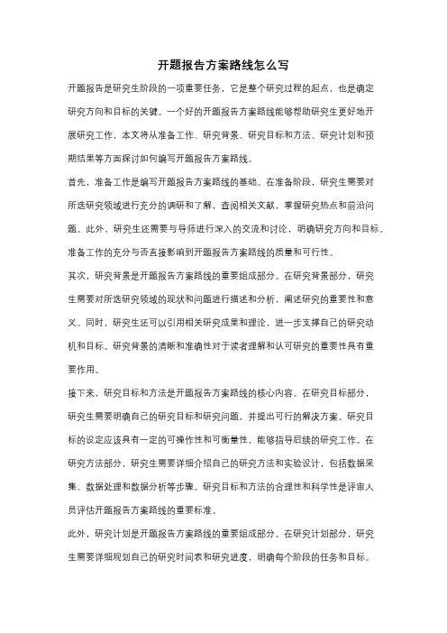 开题报告方案路线怎么写