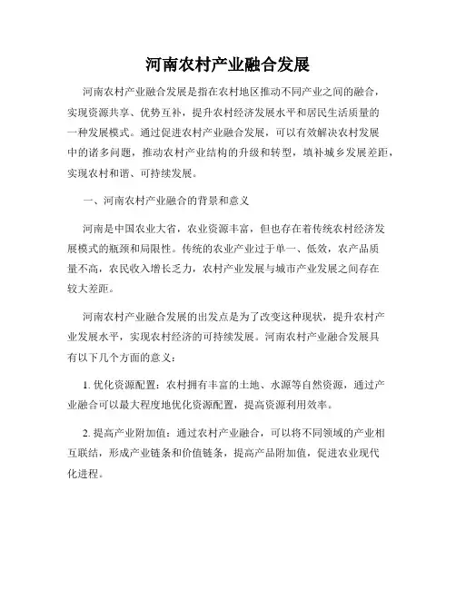 河南农村产业融合发展