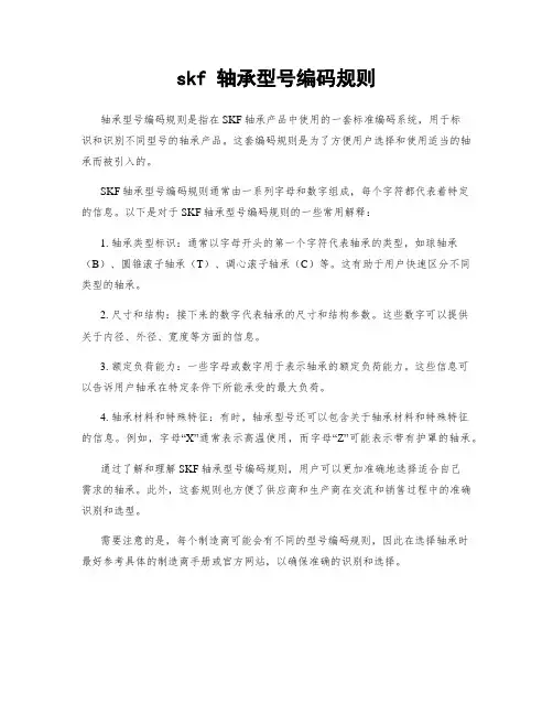 skf 轴承型号编码规则