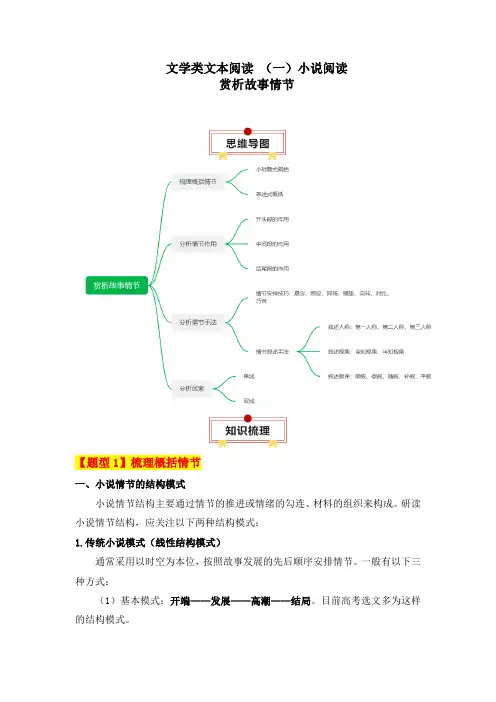 人教版2024年高考一轮复习语文考点《【文学类文本阅读】 【小说】赏析故事情节》