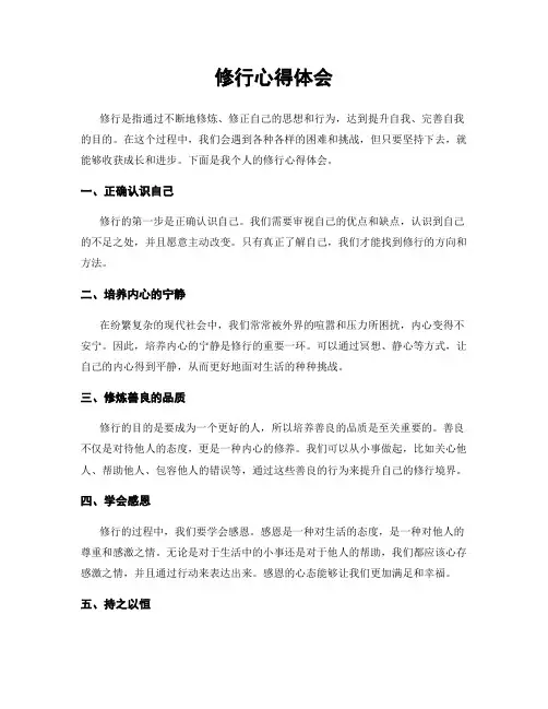修行心得体会