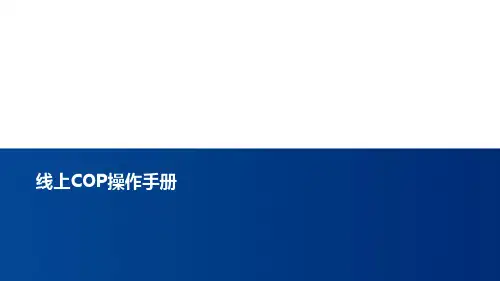 线上COP创说会操作手册操作要点执行流程追踪工作17页