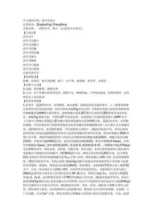 清开灵详细说明书