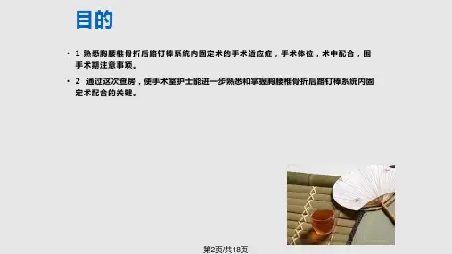 胸腰椎骨折后路钉棒系统内固定手术查房