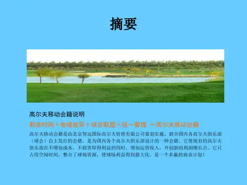 高尔夫移动卡项目商业计划书