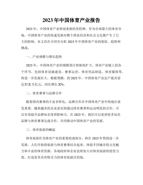 2023年中国体育产业报告
